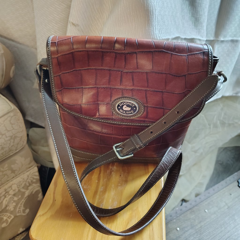 Vintage Dooney & Bourke Croc Leather Handbag